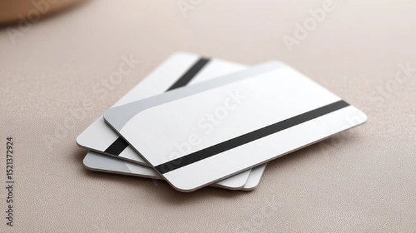 Fototapeta Cards with magnetic stripe look modern and sleek, they are neatly stacked