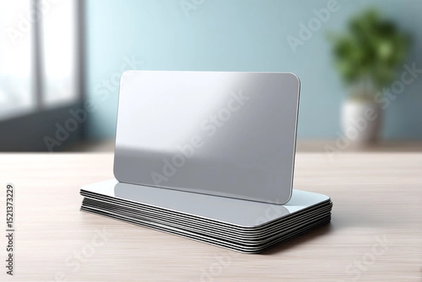 Fototapeta Fresh laminated card reflects light, looks pristine and professional
