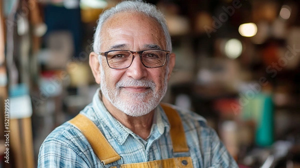 Fototapeta portrait of a small business owner store with his products in the background