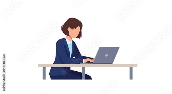 Fototapeta Businessman illustration flat vector isolated white background. for design