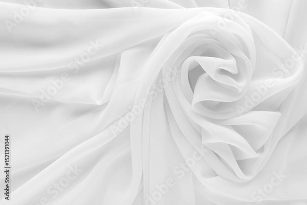 Fototapeta Texture of white fabric as background, top view