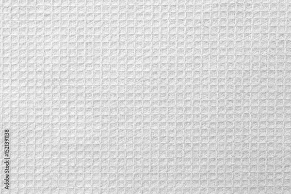 Fototapeta Texture of white fabric with pattern as background, top view