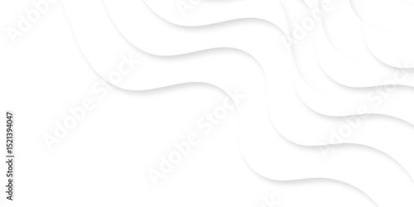 Obraz Abstract white background design with layers of textured white transparent material in triangle and squares shapes. White color technology concept geometric line vector white light grey background.	
