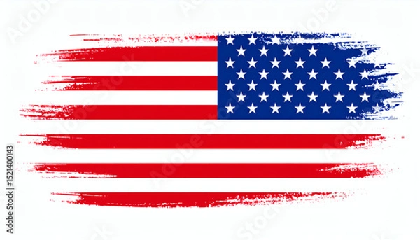 Obraz Background with USA painted flag American flag brush stroke design patriotic USA flag artwork isolated