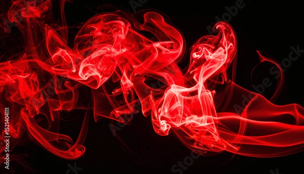 Fototapeta Red steam texture on black background with smoky vapor effect for dramatic and mysterious design