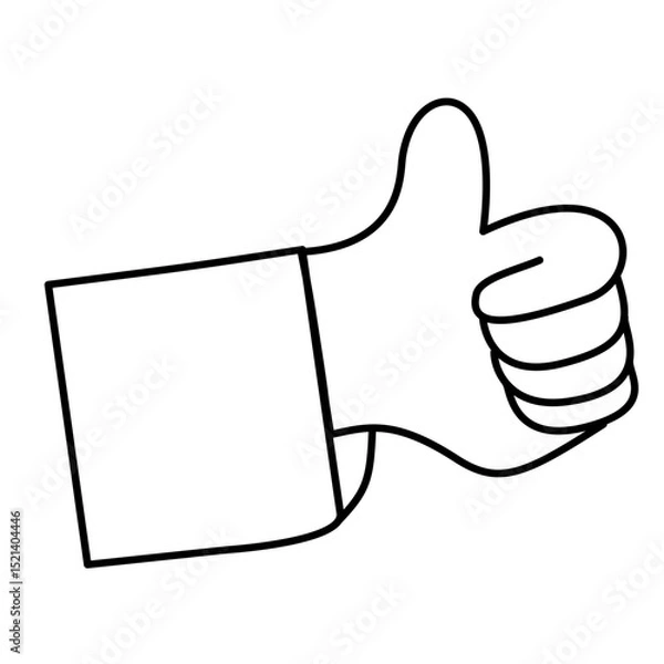 Fototapeta Good thumb up icon design elements in white background 