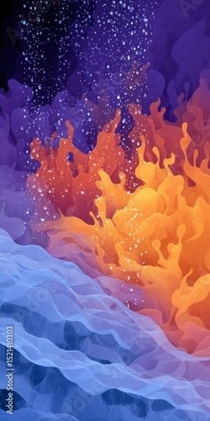 Fototapeta Fiery Waves of Colorful Abstract