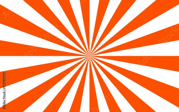 Fototapeta Abstract vivid, radial spiral burst pattern with red and white curved rays. Dynamic and symmetrical, using bold movement and energy. Retro, psychedelic feel reminiscent of vintage pop art.