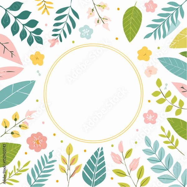 Obraz Vector design templates in simple modern style with copy space for text, flowers and leaves - wedding invitation backgrounds and frames, social media stories wallpapers
