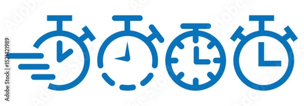 Obraz Timer icons. Countdown timer symbol. Timer. Stopwatch. Timers line icon set. 