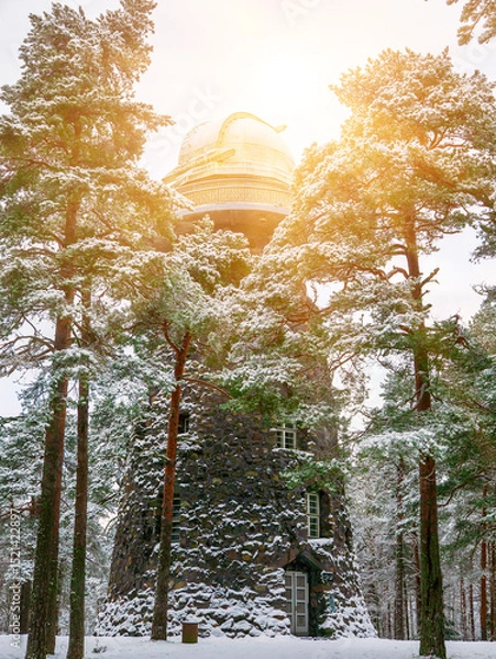 Fototapeta Old observatory tower in the Glen park. Tallinn, Estonia.