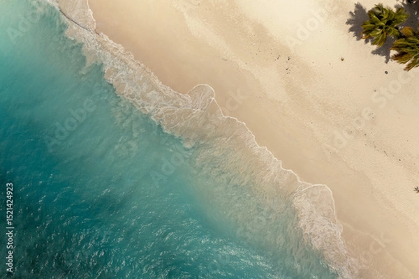 Fototapeta Tropical carribbean beach, aerial abstract background