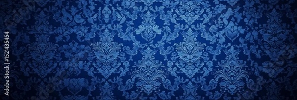 Fototapeta Elegant Ornate Antique Backdrop Decor Featuring Navy Blue Tapestry Style with Complex Textures
