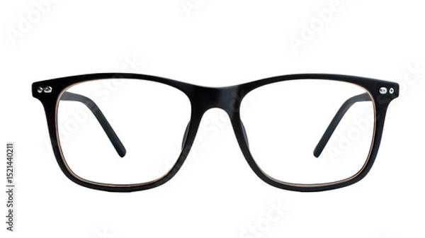 Obraz Stylish Eyeglasses: Classic black eyeglasses, epitomizing modern fashion and intellectual charm, stand alone with a touch of elegance and sophistication.