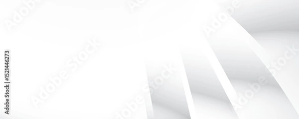 Fototapeta Abstract white and gray color, modern design stripes background with curve lines. Vector illustration.	