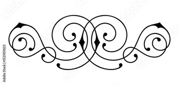Obraz Line curl element. Modern decorative linear divider.