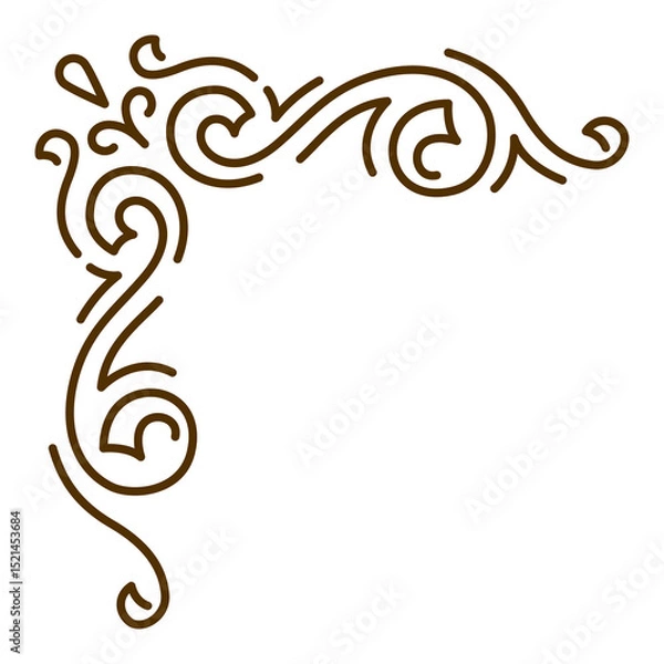 Obraz Line curl corner. Modern decorative linear element.