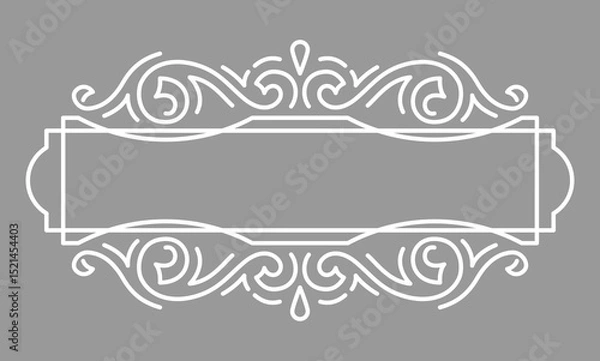 Obraz Line curl frame. Modern decorative linear background.