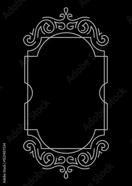 Obraz Line curl frame. Modern decorative linear background.