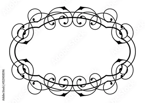 Obraz Line curl frame. Modern decorative linear background.