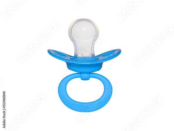 Fototapeta blue pacifier for boy isolated on white background
