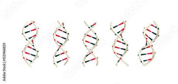 Fototapeta DNA string icon. DNA Double Helix Structures 3d render illustration