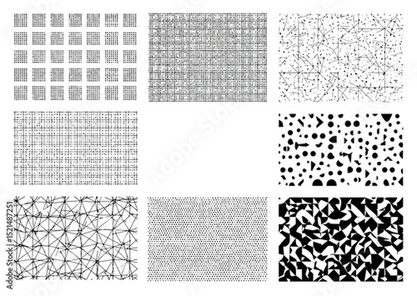 Obraz Abstract black and white geometric pattern collection for modern design and backgrounds vector illustration