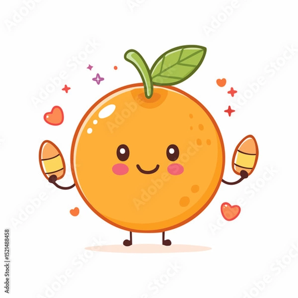 Obraz Vector illustration in trendy flat simple linear style, funny mascot and cartoon character, friendly sticker and badge for advertising, social media