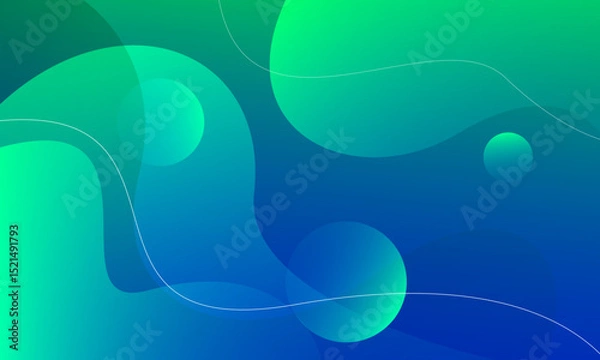 Fototapeta Abstract blue background with waves. Vector illustration