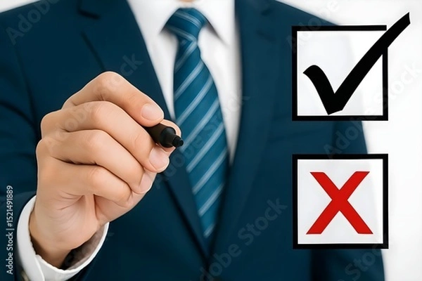 Fototapeta Businessmen Reviewing Documents for Quality Control and ISO Certification