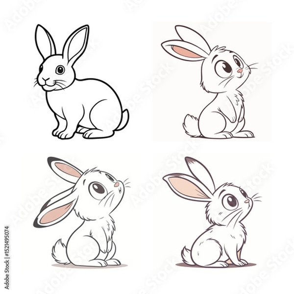 Obraz cute rabbit vector