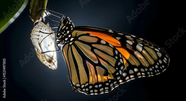Fototapeta Monarch Emergence Captures the Essence of Transformation and Freedom Unveiled