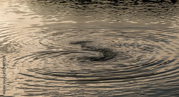 Fototapeta Golden Water Ripple Texture Creates an Abstract Circle Motion Effect