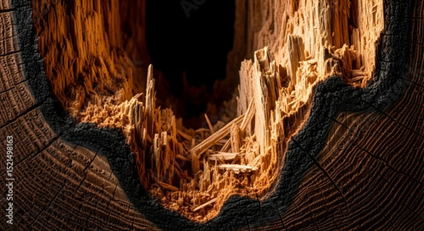 Obraz Inner Revelation Ancient Tree Stump Revealing Heartwood Interior Structure