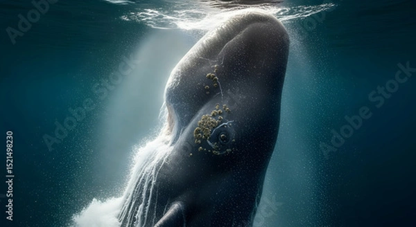 Obraz Sperm Whale Rising Majestic Giant Underwater Marine Life Observation