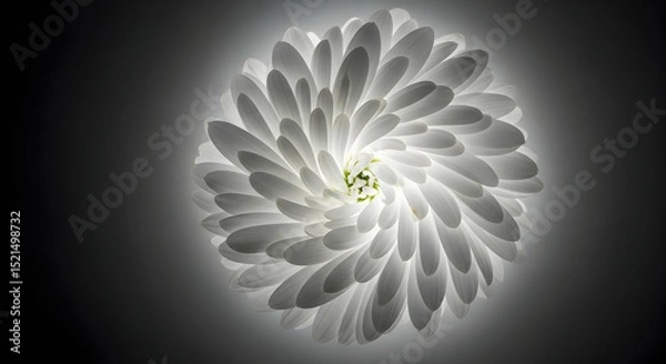 Obraz Radiant Bloom White Flower Close-Up On Dark Background