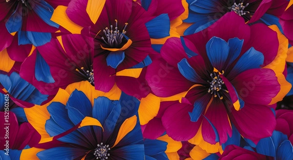Obraz Colorful Floral Pattern With Striking Hues And Dynamic Arrangement Of Petals
