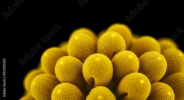 Fototapeta Close Up Of Pollen Grains On A Black Backdrop For Science Projects