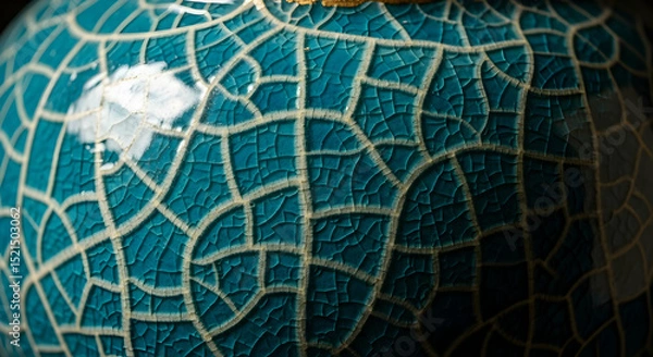 Fototapeta Abstract Ceramic Background With Decorative Crackle Glaze And Elegant Lines