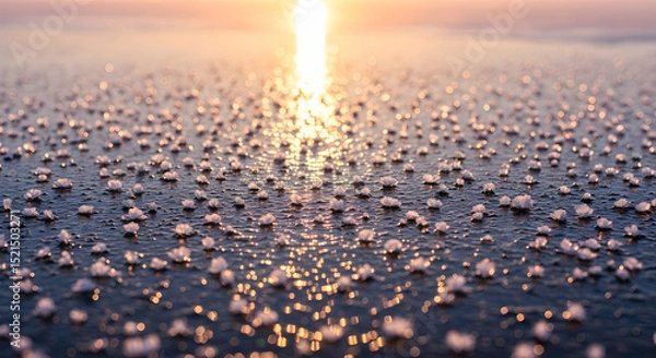Obraz Ephemeral Ice Crystals Glistening At Sunrise On A Cold Winter Day