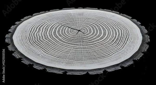 Fototapeta Striking Tree Rings Slice Displaying Life's Stages and Nature's Time Capsule