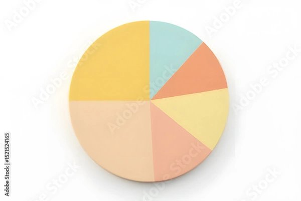 Fototapeta Colorful geometric segments of a diagram in the illustration.