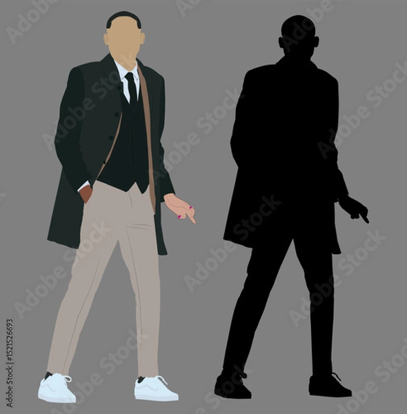 Obraz silhouette of a man walking