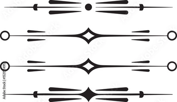 Fototapeta Ornate Decorative Line Dividers and Text Separators Vector Set