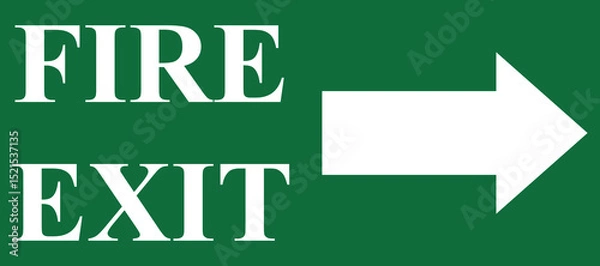 Fototapeta Important notice showing the exit route in case of emergency fire