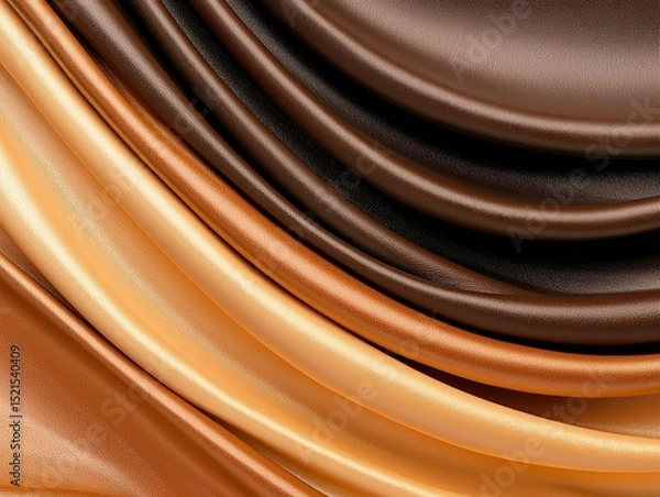 Obraz Abstract Swirling Fabric in Warm Brown and Gold Tones