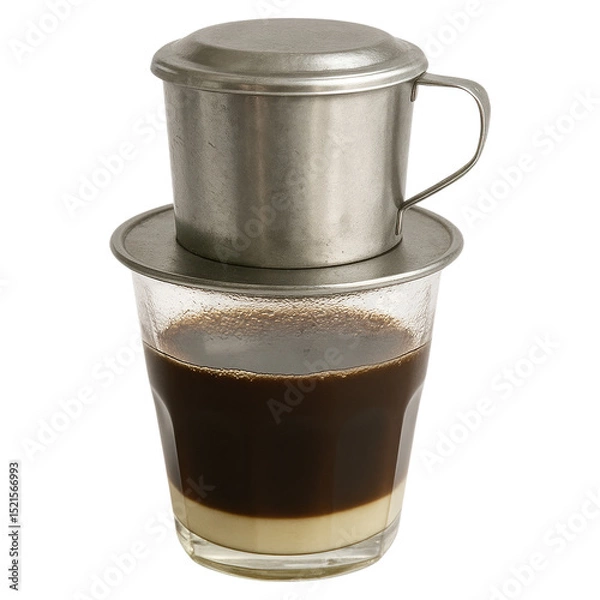 Obraz Vietnamese Coffee A Delicious Brew in Traditional Phin Filter