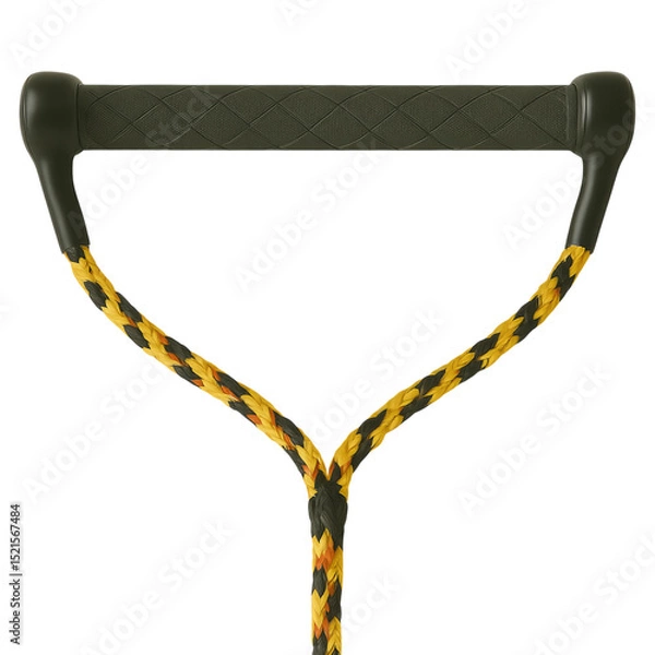 Obraz Waterski Handle with Black Yellow Rope Close Up Studio Shot