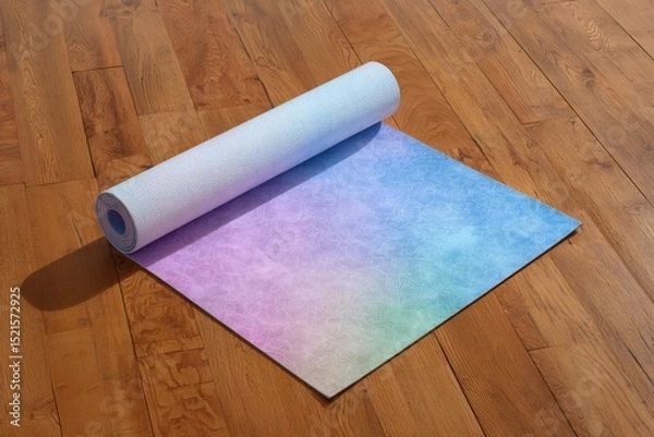 Fototapeta Elegant Gradient Textured Paper on Wooden Floor for Creative Projects