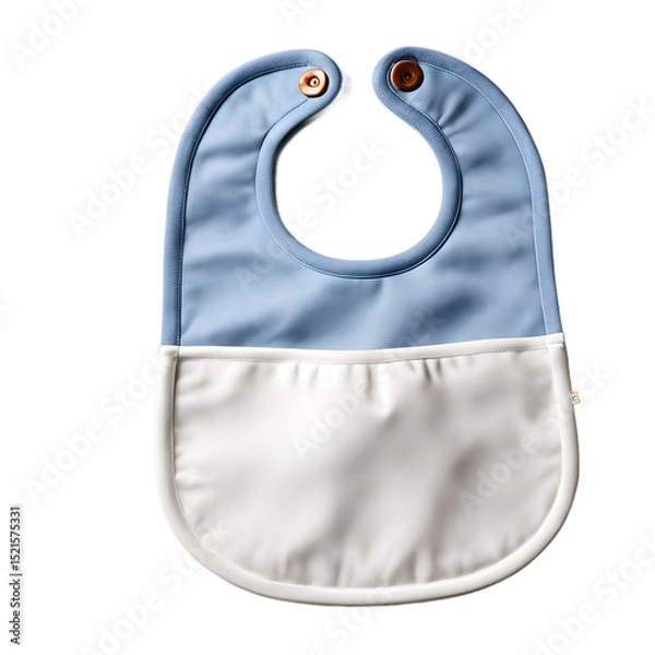 Fototapeta Infant clothing bib with snap closure, isolated on a empty plain background